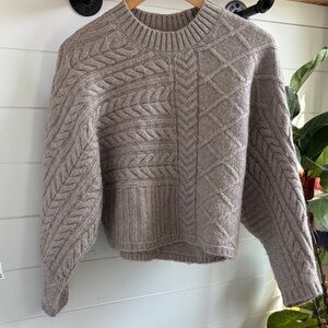 Abercrombie & Fitch Cable Knit Sweater - Beige